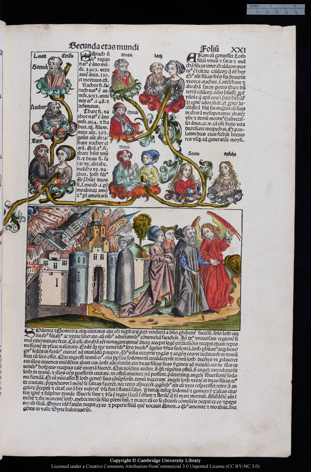 Scan of a page from the Nuremberg Chronicle, printed in 1493