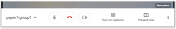 Screen grab of Google Meet toolbar