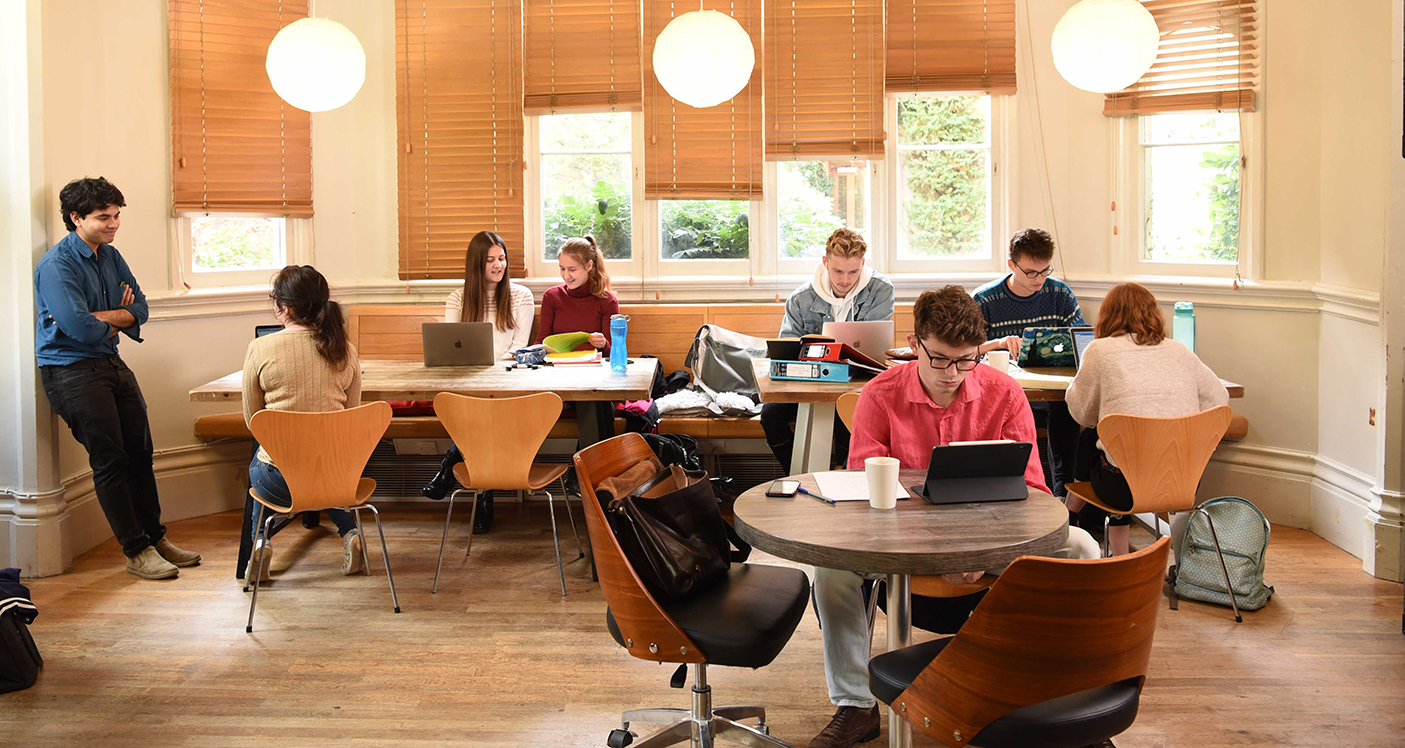 Students studying together at Trinity College