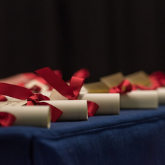 Photo of Pilkington Prize certificates lined up