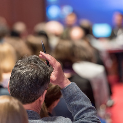 An audience member at the 2019 Cambridge Teaching Forum