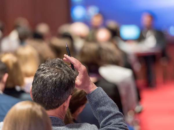 An audience member at the 2019 Cambridge Teaching Forum