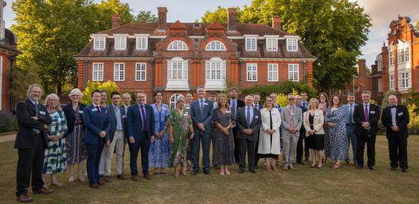 The 2020, 2021 and 2022 winners of the Pilkington Prize at the joint celebration event at Newnham College in 2022 with Senior Pro-Vice-Chancellor Professor Graham Virgo and representatives of the donors