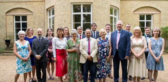 The 2023 winners of the Pilkington Prize at the award ceremony at Fitzwilliam College