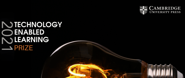 The Technology-Enabled Learning Prize 2021 logo next to a glowing filament bulb