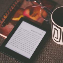 E-reader and mug