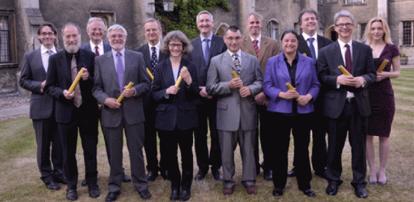 Group photo of the 2015 Pilkington Prize Winners with their certificates in Corpus Christi College